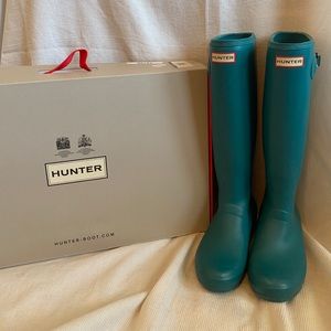 Hunter Rain Boots Bright Peacock Size 9